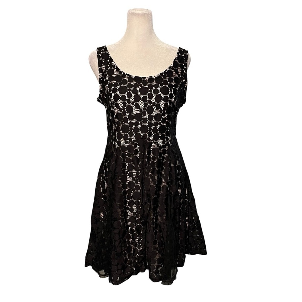 Disney Minnie Rocks the Dots Black Sleeveless Mini Dress Size Large
